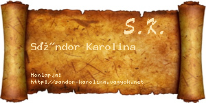 Sándor Karolina névjegykártya