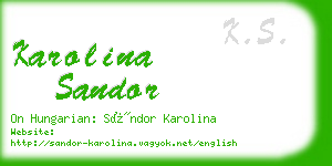 karolina sandor business card